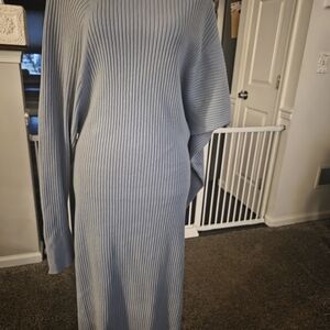 Ribbed Maxi Dress in Light Blue Liviana Conti